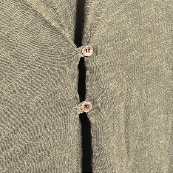 ANTHROPOLOGIE Left of Center Boho Tunic Top Size M Scoop Neck Hi-Lo Olive Green - Picture 6 of 12